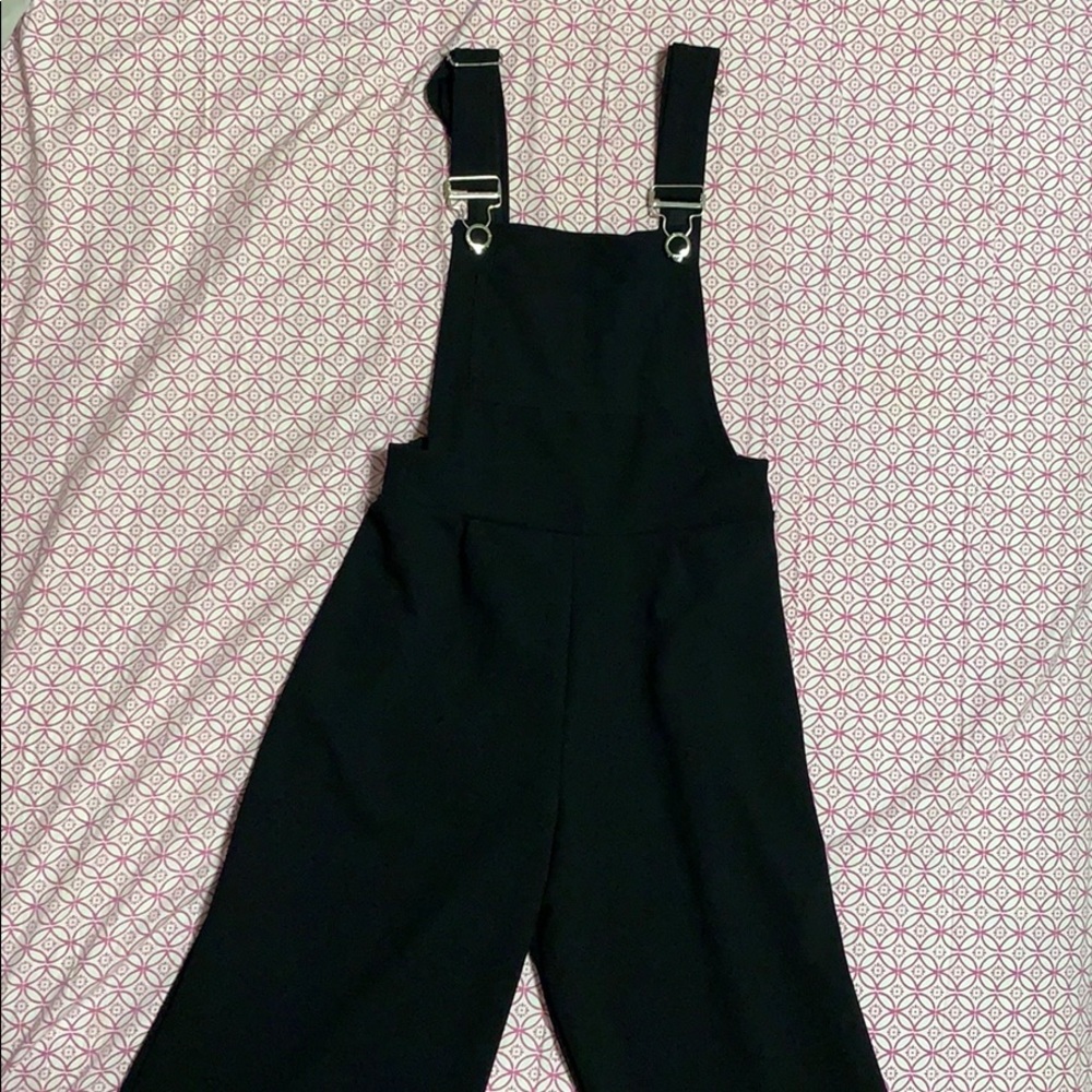 long black stretchy cute korean overalls